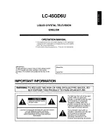 Предварительный просмотр 2 страницы Sharp LC-45GD6U - AQUOS - 45" LCD TV Operation Manual