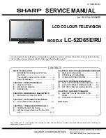 Предварительный просмотр 1 страницы Sharp LC-46D65E/RU Service Manual