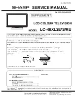 Предварительный просмотр 1 страницы Sharp LC-46XL2E Service Manual