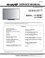 Предварительный просмотр 1 страницы Sharp LC-60G9T Service Manual