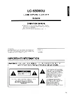 Preview for 2 page of Sharp LC-65D93U Operation Manual