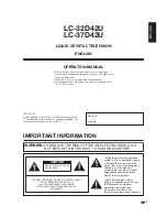 Preview for 2 page of Sharp LC-C3242U Operation Manual