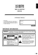 Предварительный просмотр 2 страницы Sharp LC-M3700 Operation Manual