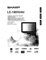 Предварительный просмотр 1 страницы Sharp LC19DV24U - 19" LCD TV User Manual