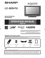 Sharp LC32D47U - LC - 32" LCD TV Operation Manual preview