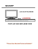 Предварительный просмотр 1 страницы Sharp LC32SH12U - Flat Panel LCD Television HDTV Parts List