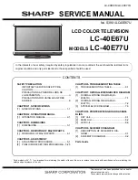 Предварительный просмотр 1 страницы Sharp LC40E67U - LC - 40" LCD TV Service Manual