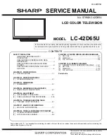 Предварительный просмотр 1 страницы Sharp LC42D65U - LC - 42" LCD TV Service Manual