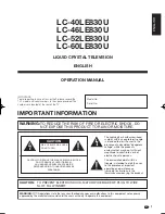 Предварительный просмотр 3 страницы Sharp LC46LE830UN Quattron Operation Manual