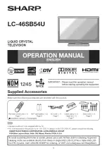 Preview for 1 page of Sharp LC46SB54U - LC - 46" LCD TV Operation Manual