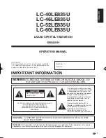 Preview for 3 page of Sharp LC60LE835UN Operation Manual