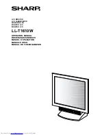 Предварительный просмотр 1 страницы Sharp LL-T1610 Operation Manual