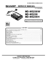 Предварительный просмотр 1 страницы Sharp MD-MS200H Service Manual