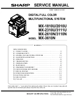 Preview for 1 page of Sharp MX-1810U Service Manual