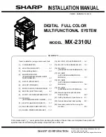 Sharp MX-2310U Installation Manual preview