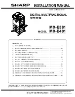 Sharp MX-B381 Installation Manual preview