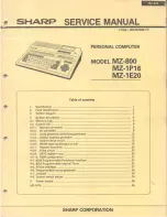 Preview for 1 page of Sharp MZ-1E20 Service Manual