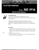 Preview for 1 page of Sharp MZ-1P16 Instruction Manual