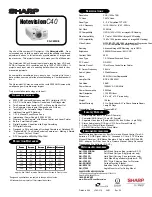 Предварительный просмотр 1 страницы Sharp Notevision C40 User Manual