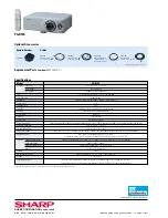 Sharp Notevision PG-B10S Specification Sheet preview