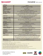 Preview for 2 page of Sharp Notevision PG-D2870W Specification Sheet