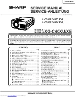 Предварительный просмотр 1 страницы Sharp Notevision XG-C40XE Service Manual