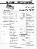 Предварительный просмотр 1 страницы Sharp PC-1246 Service Manual