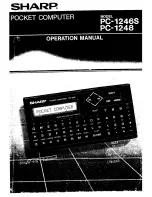 Preview for 1 page of Sharp PC-1246S; PC-1248 Operation Manual