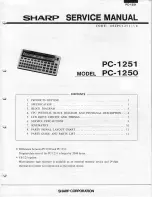 Sharp PC-1250 Service Manual preview