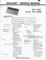 Sharp PC-1260 Service Manual preview