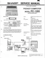 Sharp PC-1285 Service Man preview