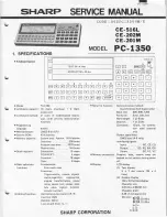 Sharp PC-1350 Service Manual preview