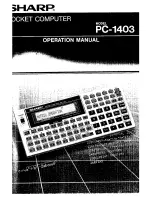 Sharp PC-1403 Operation Manual preview