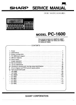 Sharp PC-1600 Service Manual preview