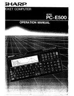 Sharp PC-E500 Operation Manual preview