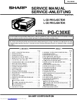 Предварительный просмотр 1 страницы Sharp PG-C30XE - Notevision XGA LCD Projector Service Manual