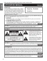 Preview for 2 page of Sharp PG-D120U - Pro - LCD Projector Operation Manual