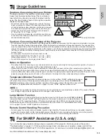 Preview for 5 page of Sharp PG-D120U - Pro - LCD Projector Operation Manual