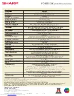 Preview for 2 page of Sharp PG-D2500X Specifications