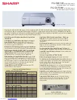 Предварительный просмотр 1 страницы Sharp PG-D3750W - WXGA DLP Projector 720p Specification Sheet