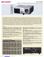 Sharp PG-F255W - Notevision WXGA DLP Projector Specification Sheet preview