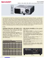 Preview for 1 page of Sharp PG-F255W - Notevision WXGA DLP Projector Specification Sheet