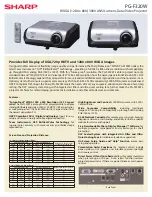 Sharp PG-F320W - Notevision WXGA DLP Projector Specification Sheet preview