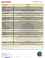 Предварительный просмотр 2 страницы Sharp PGF267X - XGA DLP Projector Specification Sheet