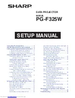 Предварительный просмотр 1 страницы Sharp PGF325W - WXGA DLP Projector Setup Manual