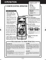 Preview for 16 page of Sharp Plasmacluster FP-P40CX Operation Manual