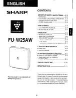 Предварительный просмотр 12 страницы Sharp Plasmacluster FU-W25AW User Manual