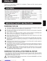 Preview for 3 page of Sharp Plasmacluster GS-XPM12FR Operation Manual