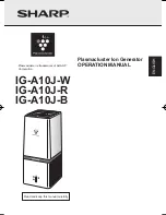 Sharp Plasmacluster IG-A10J-B Operation Manual preview