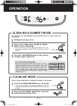 Preview for 14 page of Sharp Plasmacluster KC-C100U Operation Manual